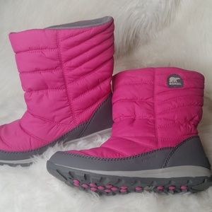 NEW SOREL WATERPROOF PINK GRAY SNOW WINTER BOOTS 7